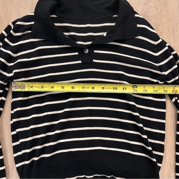 FOUND striped black and white light polo sweater - Picture 4 of 5